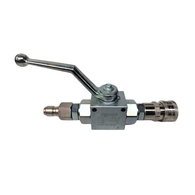 3/8 38 Pressure Washing Shut-Off Valve cw Male & Female Quick Connect Couplers