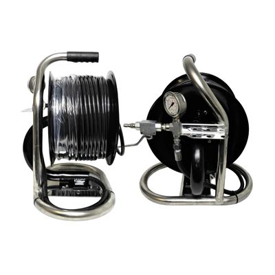 PLUMBERS MATE DRAIN CLEAN HOSE &amp; REEL. ITALIAN HOSE 5000 PSI LENGTHSIZE OPTIONS