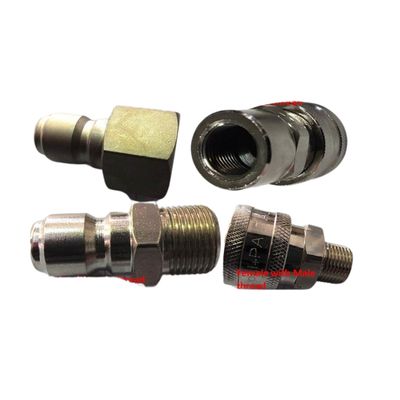 1/4" Quick Connect 4000 PSI Pressure Washer couplings Italy 280 Bar with NPT threads 