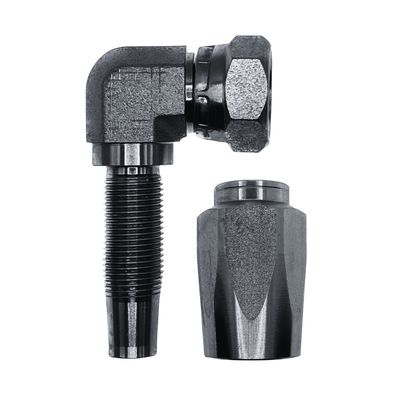 Hose Tail Reusable BSP Swivel Female 90° Compact - With One Wire Ferrule