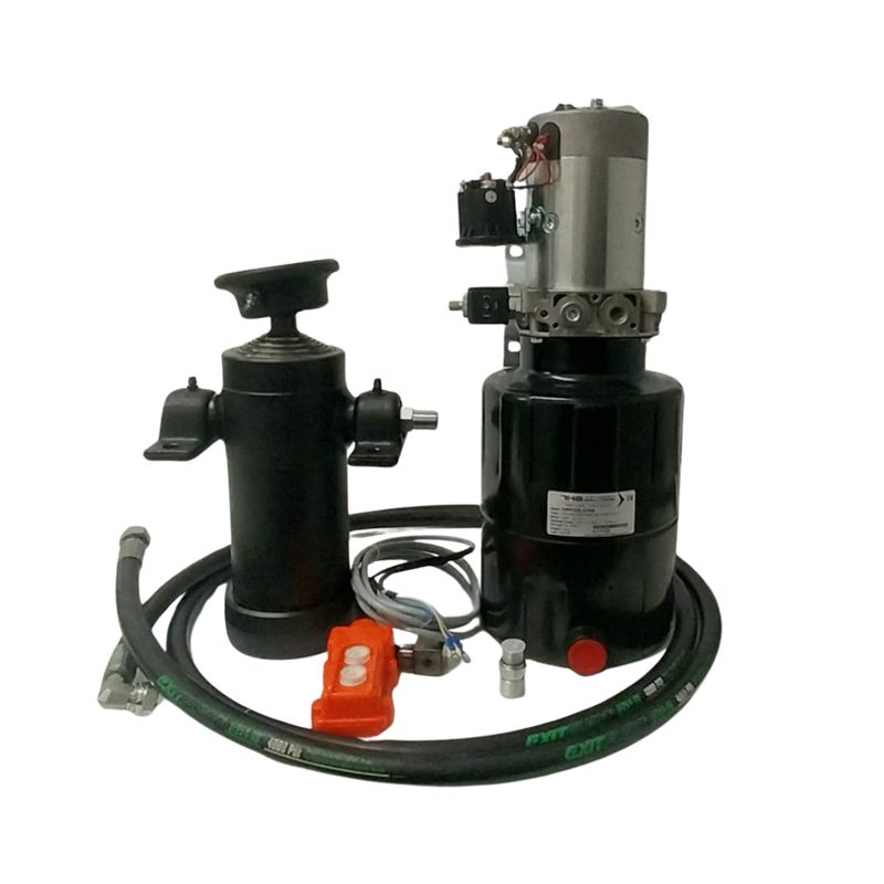 7 Ton Trailer Tipper Kit - 4 stage Telescopic Cylinder 12V DC Hydraulic Power Unit 750 mm lift Alpha trailer kit with hoist cylinder