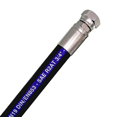 Hydraulic Hose Assemblies 3-4 inch Crimped Ends BSP, JIC, 3,200 psi Two Wire