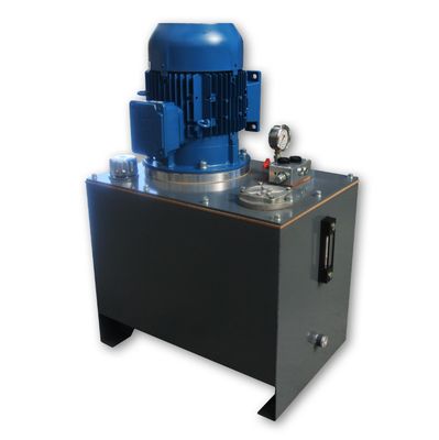 Industrial Hydraulic Power Unit with 3 phase electric motor Tank Top return Filter and distribution manifold with pressure gauge. 