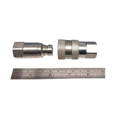 Flat Face Hydraulic Coupler 1-4 inch BSPP One Pair Hi Pressure - Australian Nationwide Shipping - Hydraulic.Online