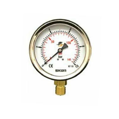 Hydraulic Pressure Gauge 10BAR to 700BAR 4 inch 100mm Dial Bottom Entry, Suitable for Air, Water &amp; Hydraulic Oil