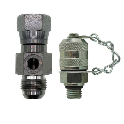 Pressure Testing Tee JIC M x F With TEST 20 Port Adaptor - Australian Nationwide Shipping - Hydraulic.Online