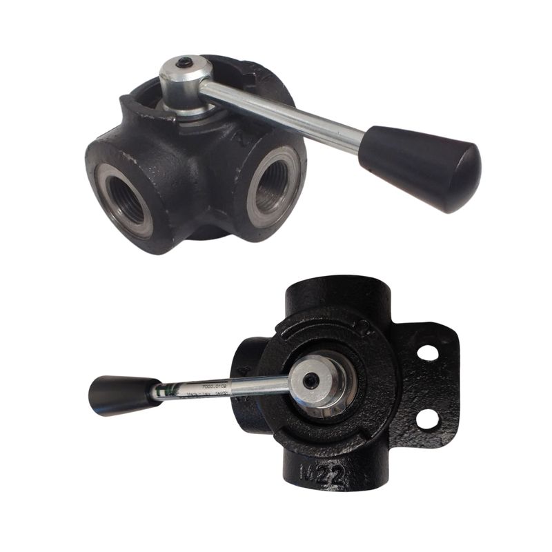 3 Way Manual Selector / Diverter Valve - 1/4 High Flow 3 Port Hydraulic Diverter Valve Various Flows
