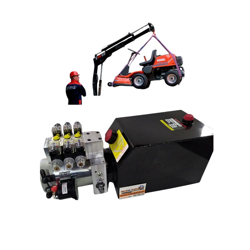 Mocen Crane Truck DC Hydraulic Power Pack - 3 x Double Acting, 12 or 24 Volt DC Hydraulic Power Crane Truck 12 - 24V DC 3 x Dbl Acting 9.0 LtMin 3000 PSI