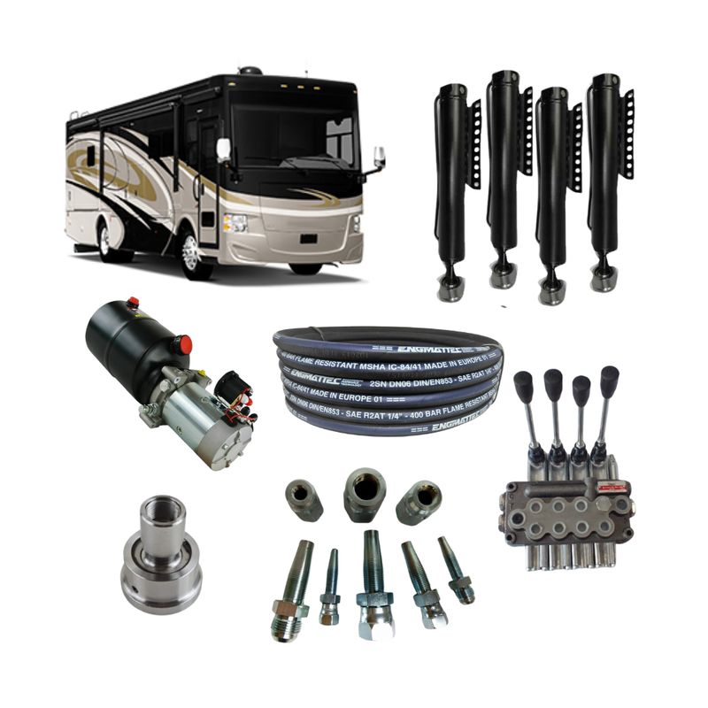 Motorhome 4 Cylinder Hydraulic Levelling Stabiliser Kit Motorhome 4 Cylinder Hydraulic Levelling Stabiliser Kit