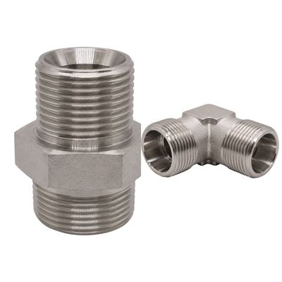 316 stainless steel BSP to metric heavy adaptor and elbow
