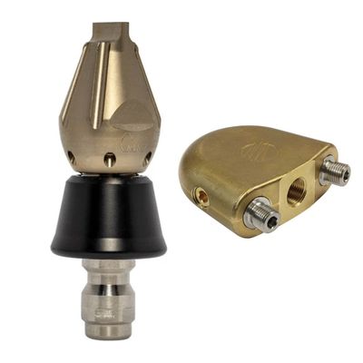 High pressure spray nozzle and nozzle holder