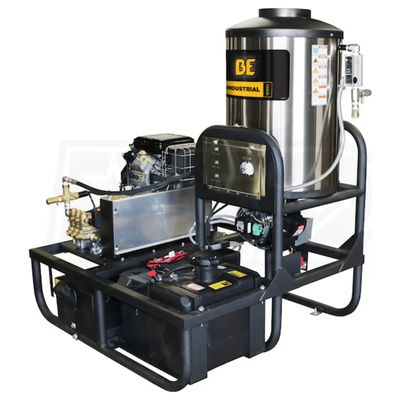 Hot water pressure cleaner with on board diesel fired burner
