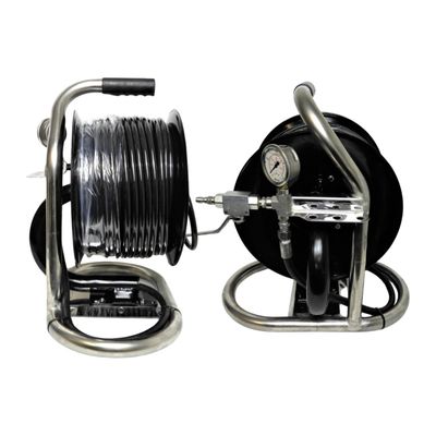 Stainless drain jetter hose reel loaded with jetting hose