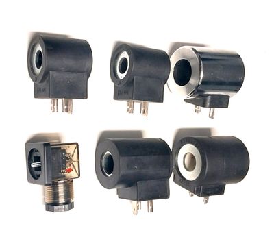 Assorted Sizes and Voltages of Solenoid Coils for Hydraulic Valves