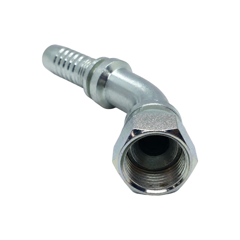 Hose Tail - JIC Swivel Female - 45° Elbow - Two-Piece Crimp-On