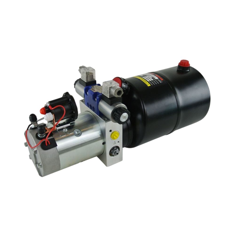 Mocen 12 Volt DC 9 LPM Hydraulic Power Pack - 2.5 kW, 3.2 cc, 3000 PSI, Function: P and T (Pressure and Tank Ports) - 10 Litre Tank - 25DA010H323B