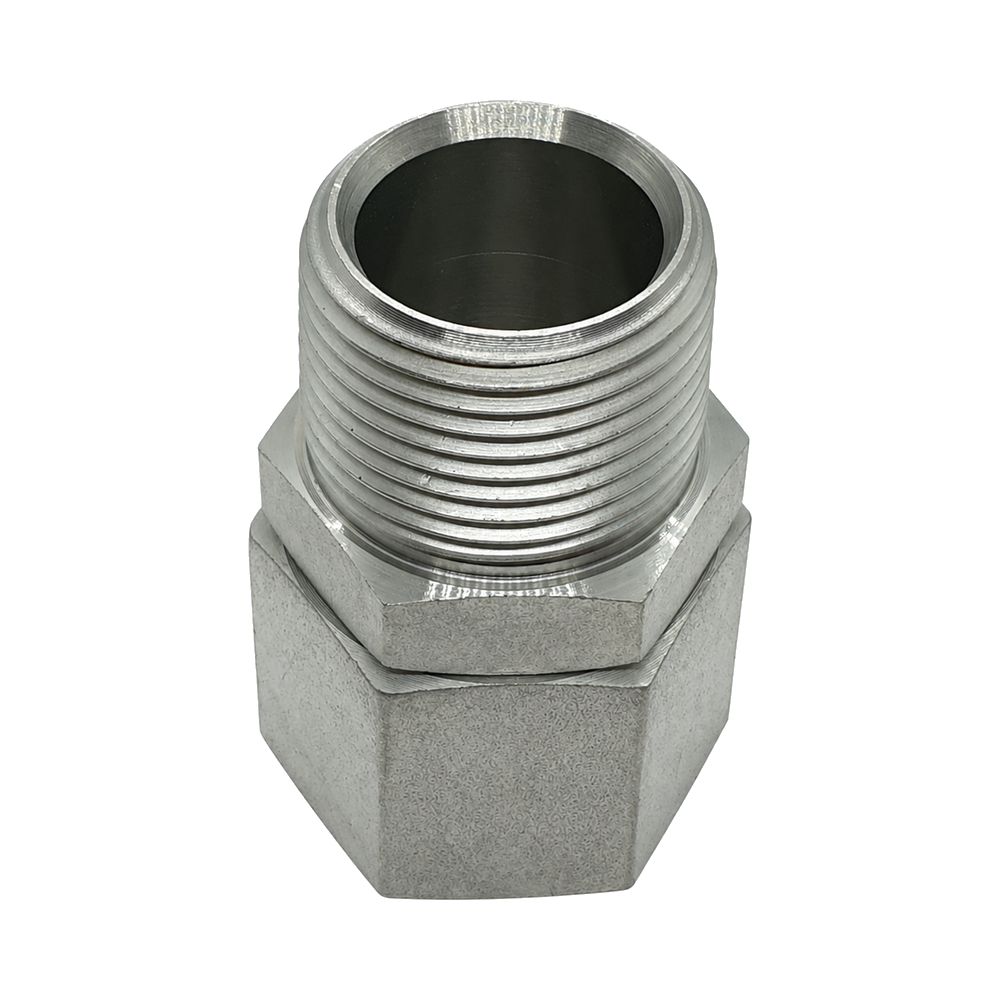 BSP Tapered Male x JIC Female Straight, Size: Adaptor - (02) 1/8" BSP Tapered Male x (07) 7/16" JIC Female - Straight