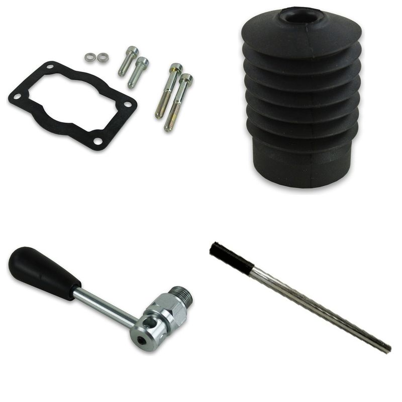 Hand pump spare parts: gasket and bolt kit, rubber shaft boot, unload valve and 600 mm pump handle