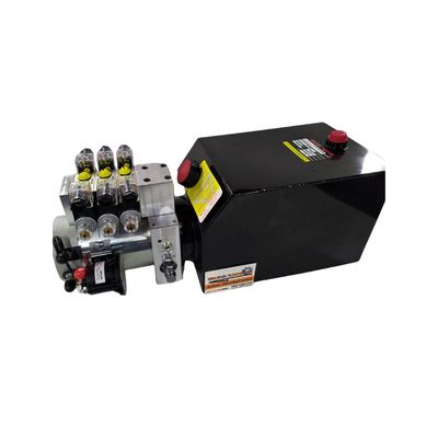 Hydraulic Power Pack Crane Truck 12 - 24V DC 3 x Dbl Acting 5.0 LtMin 3000 PSI 1