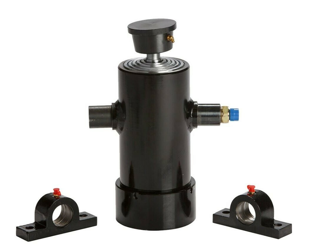 Multistage Hydraulic Telescopic Cylinder / Ram. Hoist for Tippers, Mid Mounted Trunnion Style Underbody Type.