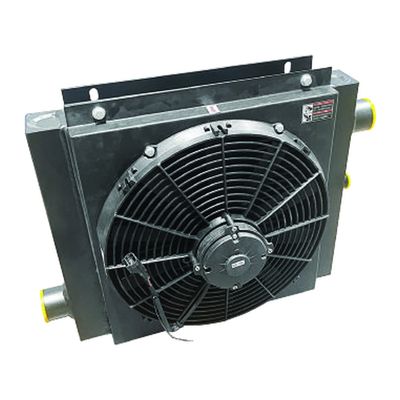 OAC Series air blast hydraulic oil cooler with bar and plate aluminium core and bolt-on electric fan