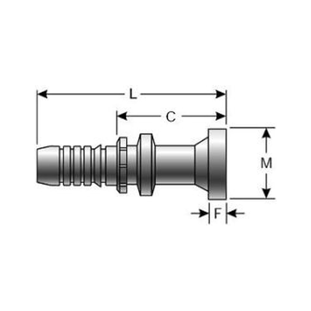 Gates GlobalSpiral Code 61 SAE Flange Multispiral Hose Tail