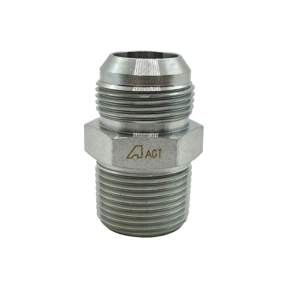 Adaptor BSP Tapered Male x JIC Male Straight, Size: Adaptor - (02) 1/8" BSP Tapered Male x (07) 7/16" JIC Male - Straight