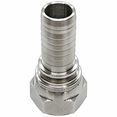 316 Stainless Steel Hose Tail - JIC Swivel Female - Straight - Two-Piece Crimp-On