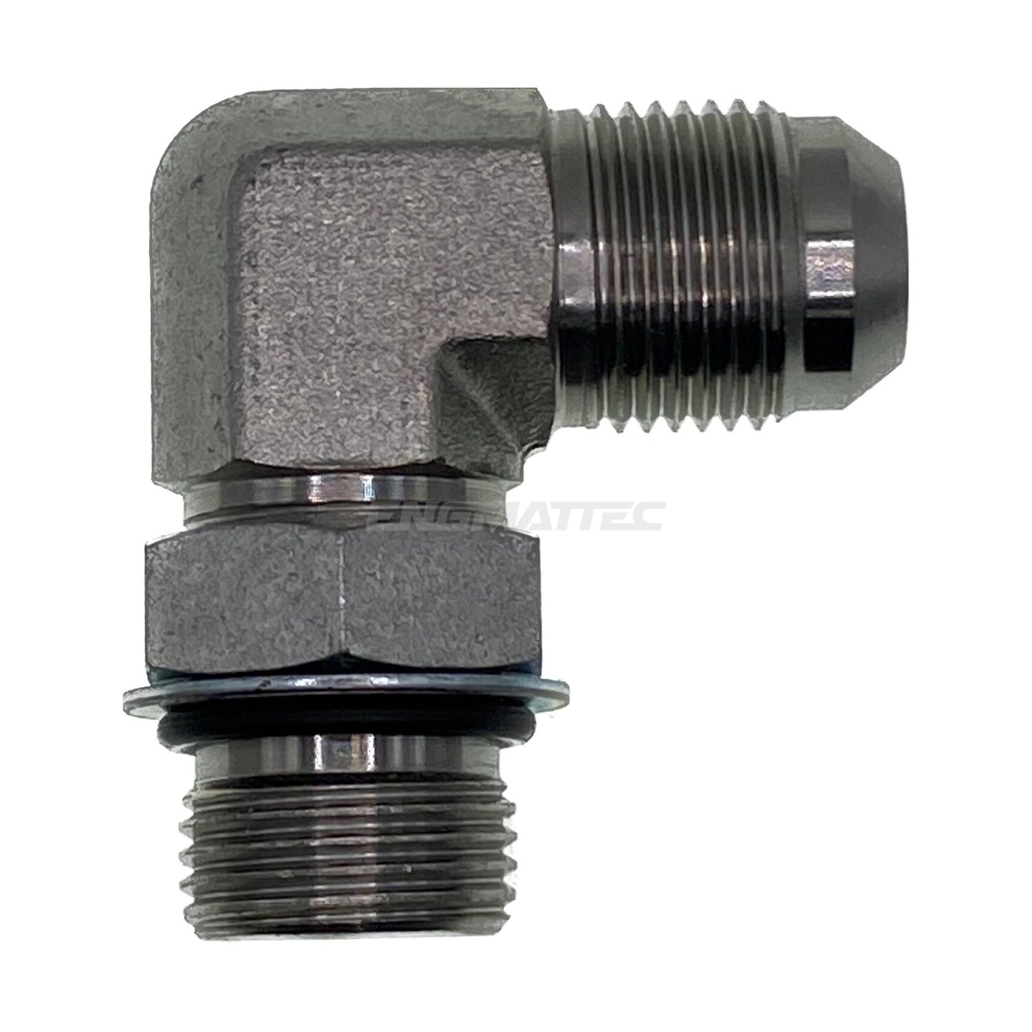 JIC Male x UNO Male 90° Compact Elbow, Size: Adaptor - (07) 7/16" JIC Male x (07) 7/16" UNO Male - 90° Compact