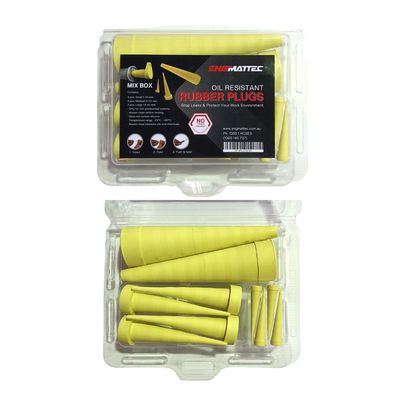 ENGMATTEC Conical Service Plug Kits - Yellow Oil Resistant Rubber - 1mm to 130mm