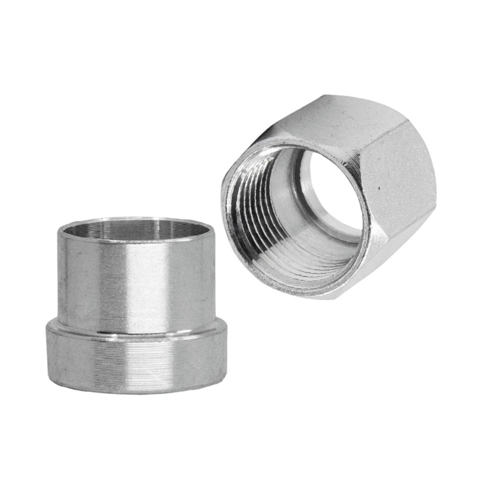 JIC Tube Nuts &amp; Sleeves for Flared Hydraulic Tube Connections, Size: 7/16" JIC Tube Sleeve - Carbon Steel
