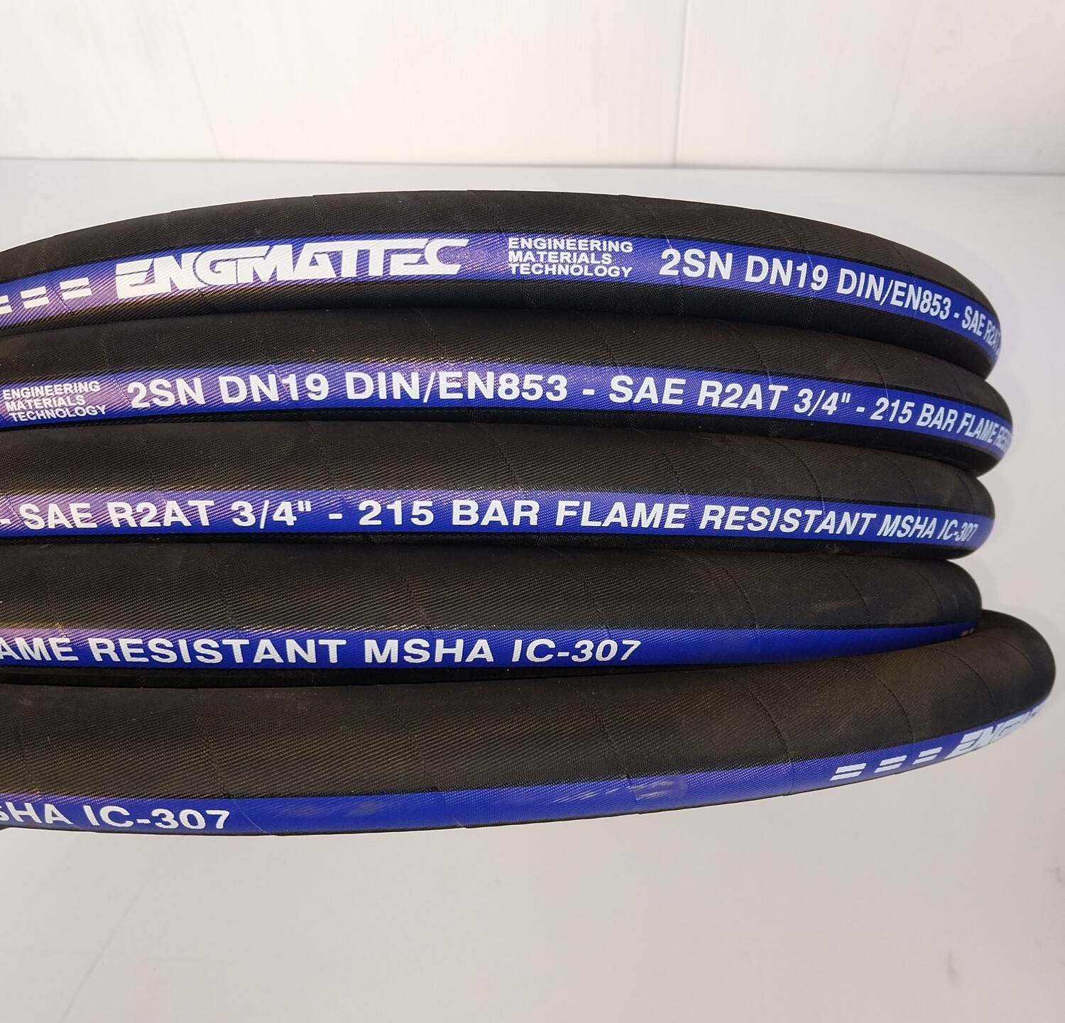 3/4" inch ENGMATTEC Two Wire Hydraulic Hose 20 to 100 metres 3,100 PSI - Wrapped Cover, Length: 20 Metres (Coil)
