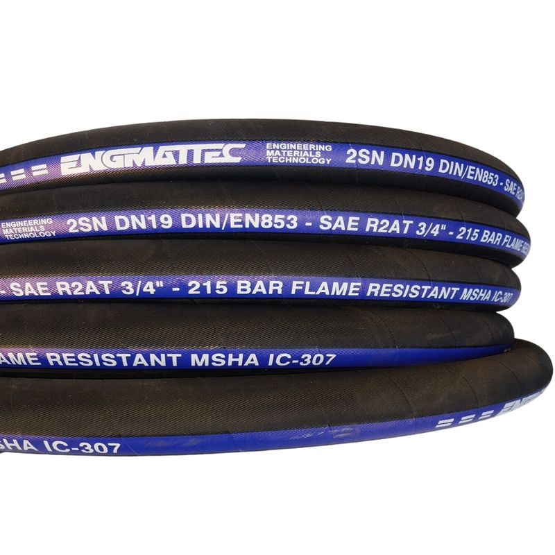 3/4 3/4" inch ENGMATTEC Two Wire Hydraulic Hose 20 to 100 metres 3,100 PSI - Wrapped Cover