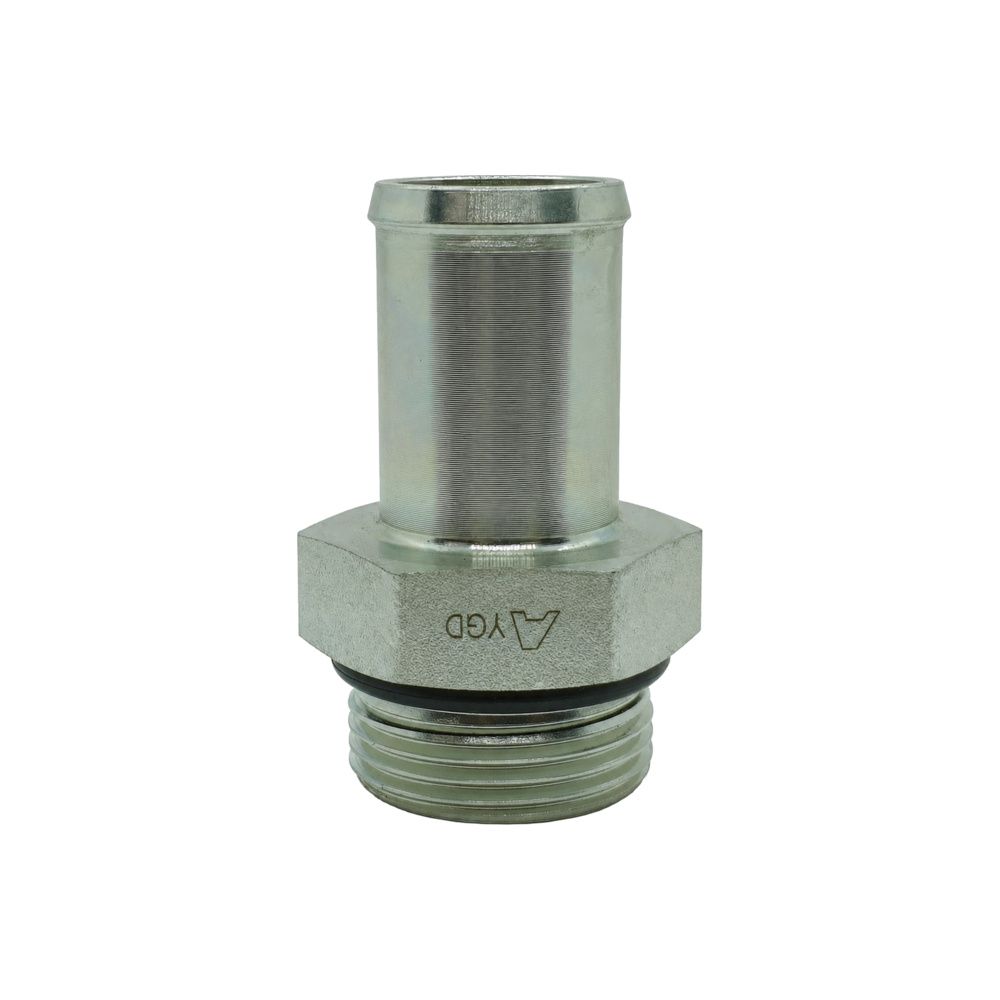 Low-Pressure Hose Tail - UNO Male - Straight - Crimp-On