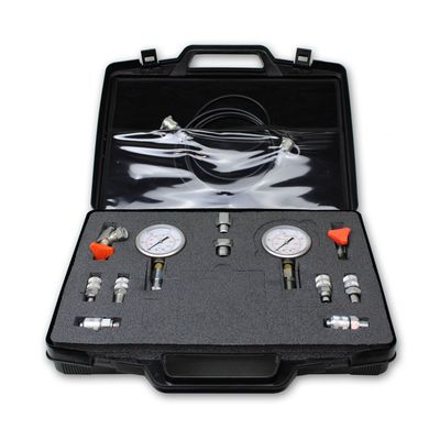 SKON Pressure Test Kit - 2 Analogue Gauges 0-100 and 0-400 bar (1,450 and 5,800 psi) - 2m Test Hose