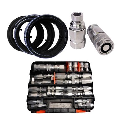 46-piece Hydraulic Hose Emergency Repair Kit for JCB Kubota Yanmar Equipment