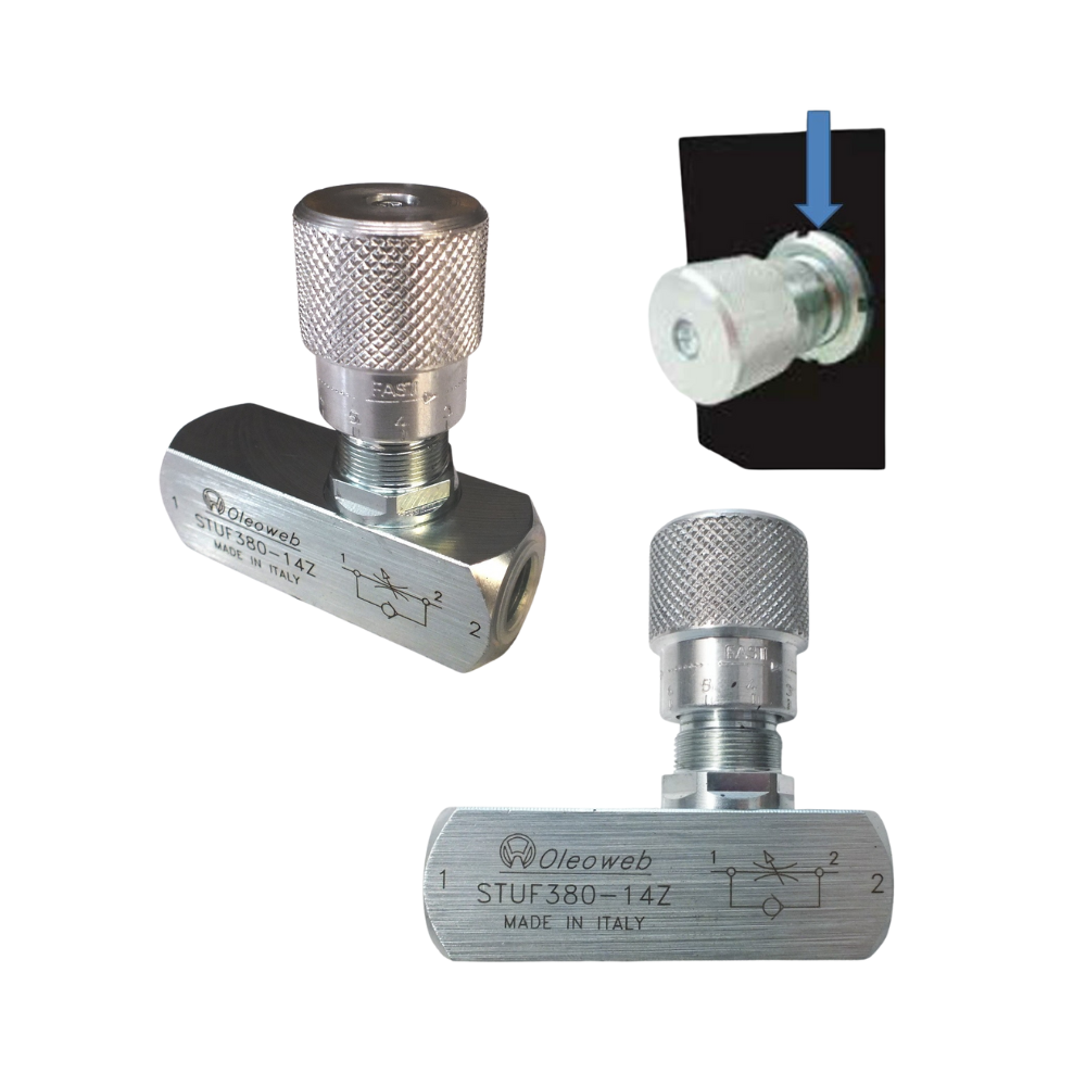 Hydraulic Flow Control Valves with Reverse Check feature 1/4" to 1-1/2" flows from 15 to 300 Lt/min 400 bar 6000 PSI