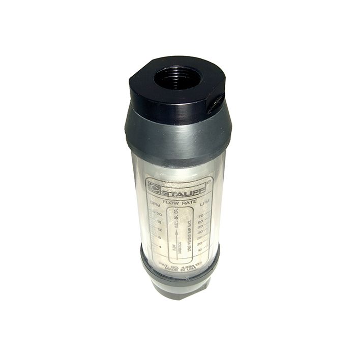 STAUFF Flowtell SFF Sight Flow Meter – Oil &amp; Water, 0.5 to 550 L/min, 3/8" to 1-1/2" BSPP