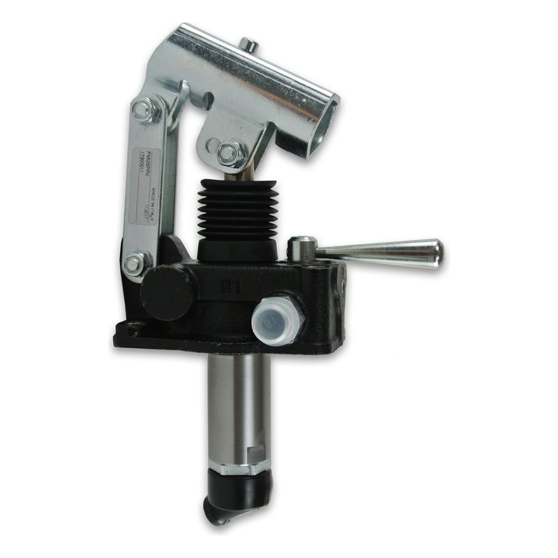 HV Hydraulic PMD series double acting hydraulic hand pump with 4/3 closed centre divider, tank mount, made in Italy