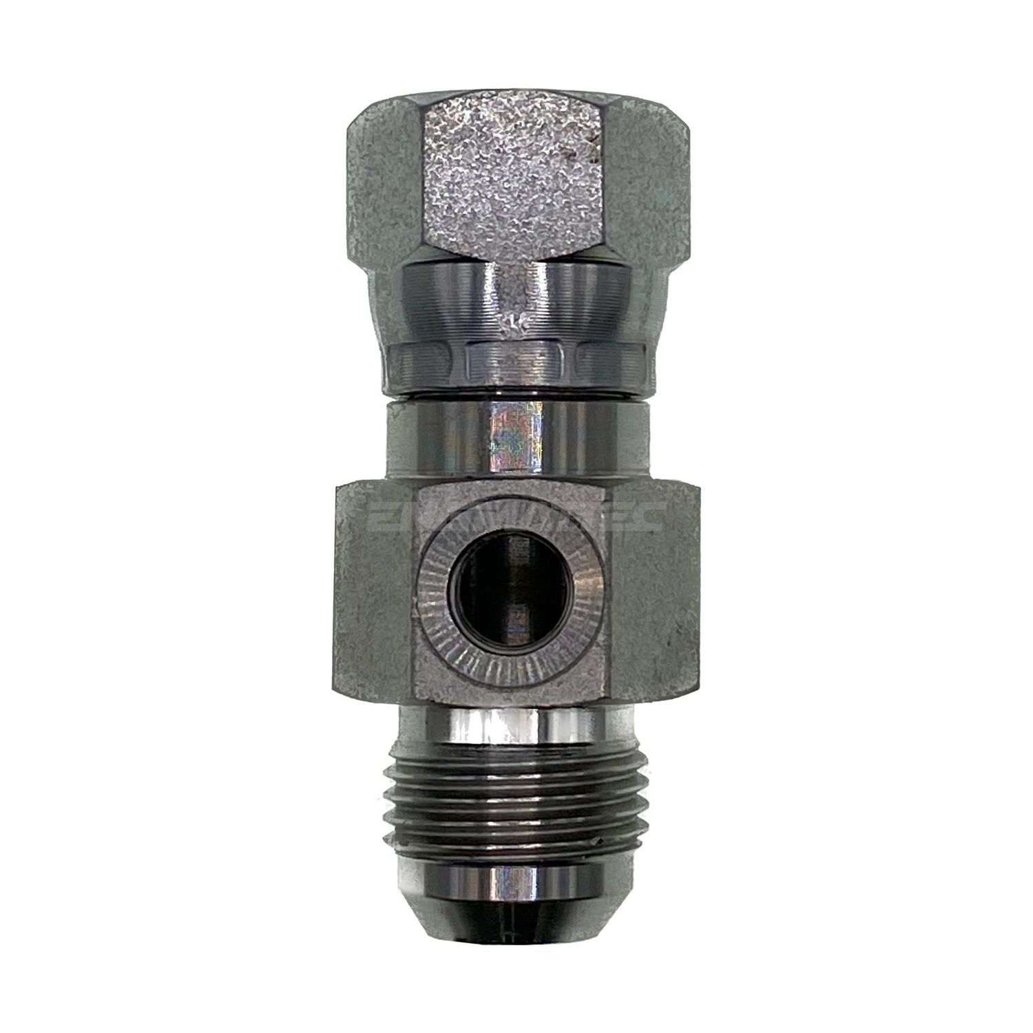 Pressure Testing Tee JIC M x F With Optional TEST 20 Port Adaptor, Size: Tee Piece - JIC Male (07) 7/16" x JIC Female (07) 7/16" x BSP Parallel Female (02) 1/8" - Test Tee