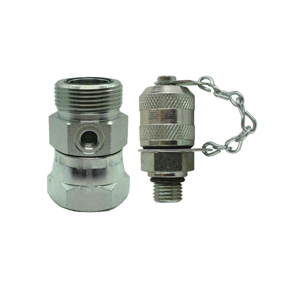Pressure Testing Tee ORFS M x F With Optional TEST 20 Port Adaptor, Size: Tee Piece - ORFS Male (09) 9/16" x ORFS Female (09) 9/16" x BSP Parallel Female (02) 1/8" - Test Tee