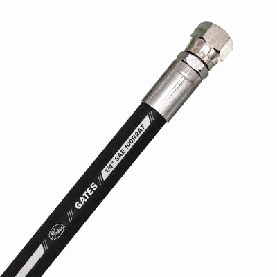 Gates 4CR2 Two-Wire Hydraulic Hose Assembly - 6.4 mm (1/4") - SAE 100R2AT - Made to Your End-to-End Length