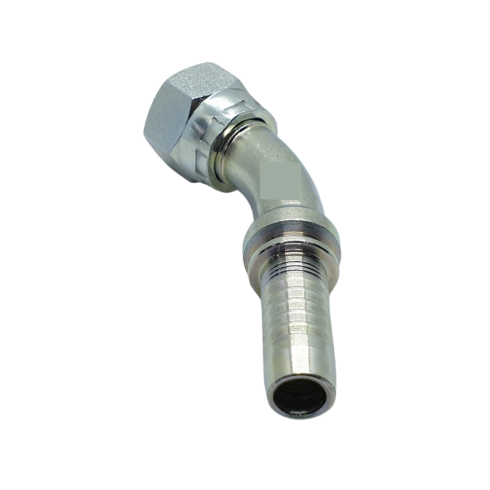 Hydraulic Crimp on Hose Tail Barb ORFS Female 45° Swept - 1-4 inch - 1 1-4 inch - Australian Nationwide Shipping