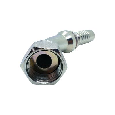 Hose Tail - ORFS Swivel Female - 45° Elbow - Two-Piece Crimp-On