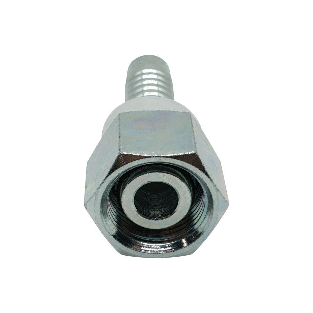Hose Tail - Metric Light DKOL Swivel Female - Straight - Two-Piece Crimp-On