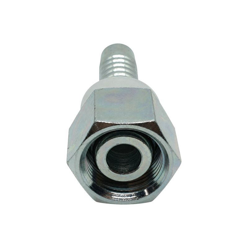 Hose Tail - Metric Light DKOL Swivel Female - Straight - Two-Piece Crimp-On