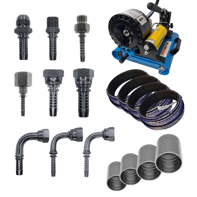 Hydraulic Hose Crimper - 2 Piece Little Ripper Kit - Male and Female BSP, JIC and ORFS