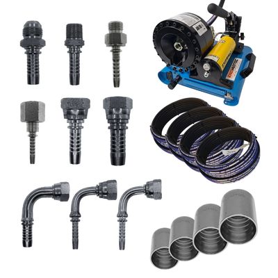 Hydraulic Hose Crimper - 2 Piece Little Ripper Kit - Male &amp; Female BSP, JIC &amp; ORFS