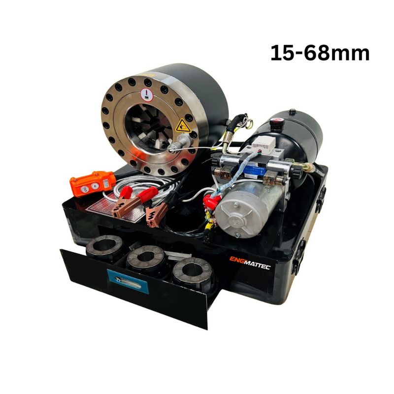 12 Volt 2 inch Hydraulic Hose Swaging Crimping Machine - ENGMATTEC 15 - 68mm Crimper 12 Volt Hydraulic Crimper Swager - Hydraulic.Online