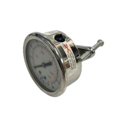 PF-01SS Pressure Gauge 63mm (2.5") Rear Entry with Mounting Clamp 10 to 400 bar (145 to 5,800 psi) - Glycerine Filled - Stainless Case
